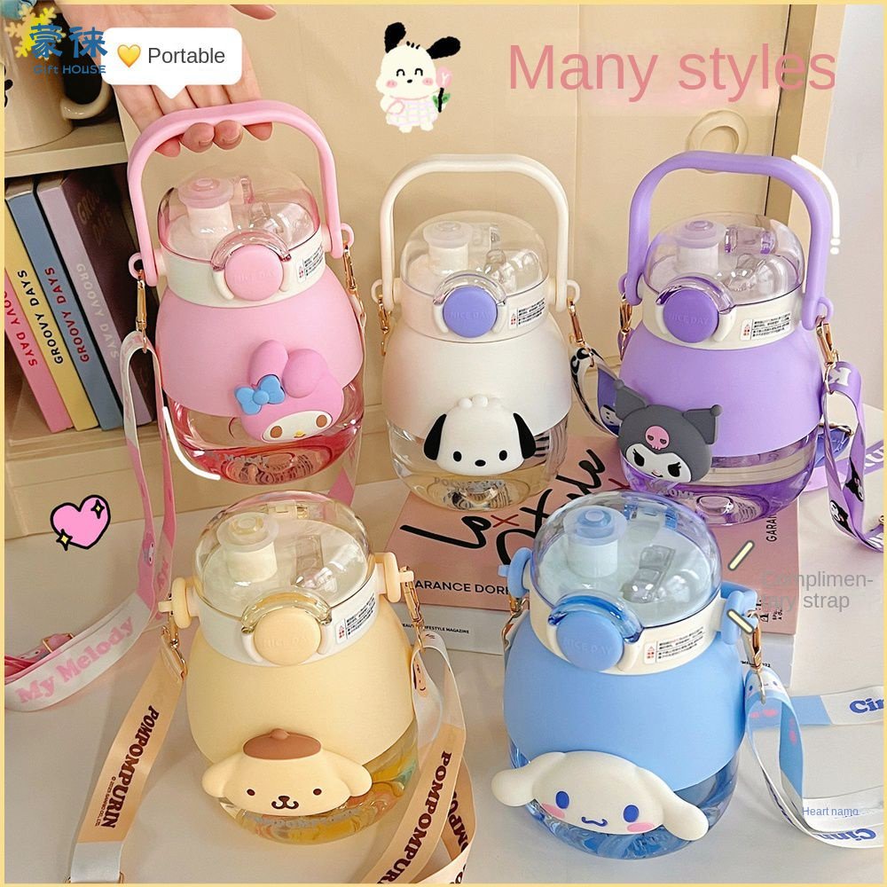 1050ml Large Capacity Sanrio Kuromi Water Bottle Cinnamoroll My Melody 