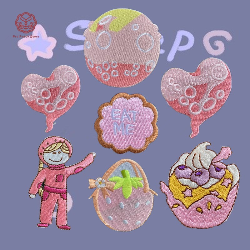 Pro Patch Store Pink Love Series Diy SelfAdhesive Cloth Sticker DIY Embroidery Patches for