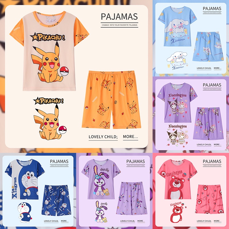 Kuromi Pajama Terno For Kids Girl Lotso Cinnamoroll Anime Summer ...
