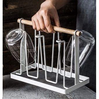 【Big Sale】Glass Cup Rack Draining Drying Water Mug Drying Organizer ...
