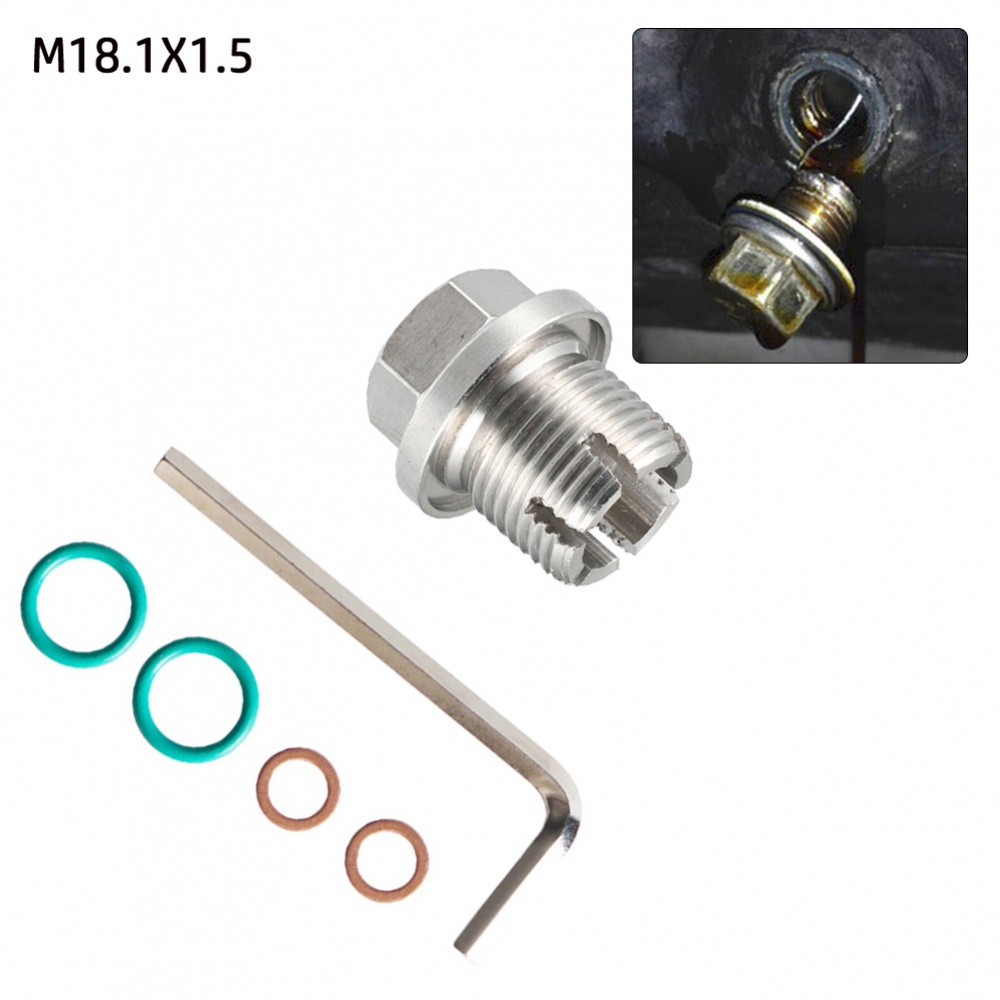 M18.11.5 x 15mm Oversize Piggyback Oil Drain Plug Self Tapping Oil Kit