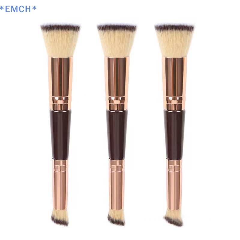 EMCH> 1Pcs DoubleEnded Makeup Brush Foundation Concealer Brush Beauty