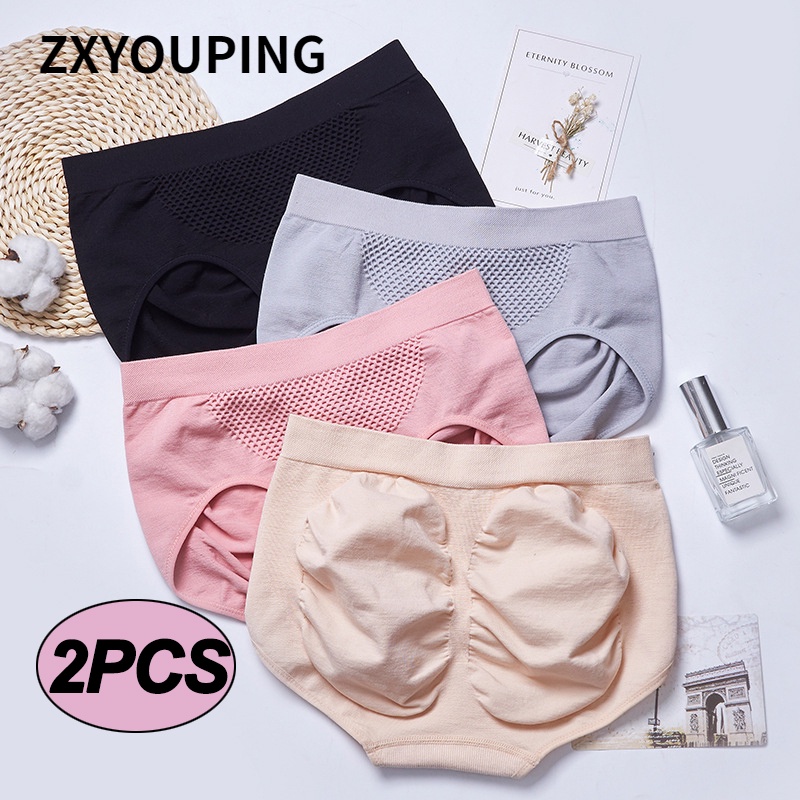 2pcs-mid-waist-panty-for-women-seamless-3d-honeycomb-tummy-control-hips