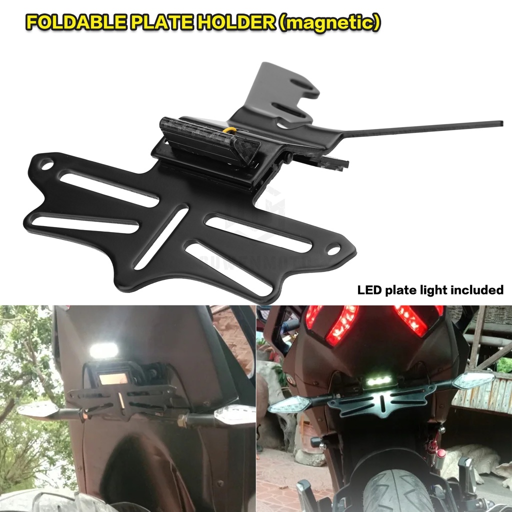 Universal License Plate Holder for motorcycle Foldable Bracket