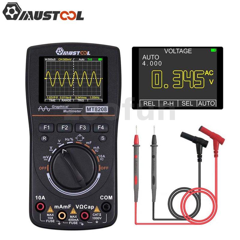 MUSTOOL MT8208 Intelligent Graphical Digital Oscilloscope Multimeter 2 ...