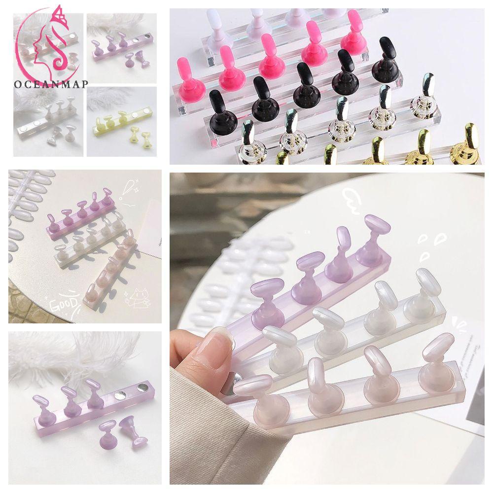 OCEANMAP False Nail Tip Holder 5Pcs Girls Fake Nail Display Tool