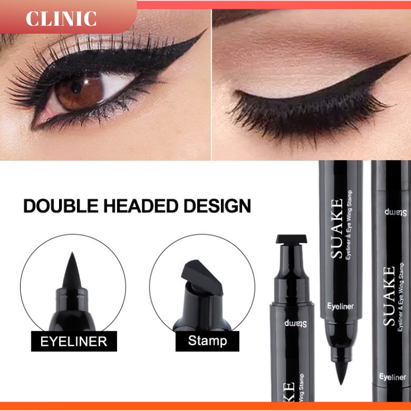 Double Head Waterproof Eyeliner Pen Cat Eye Winged Eyeliner Match ...