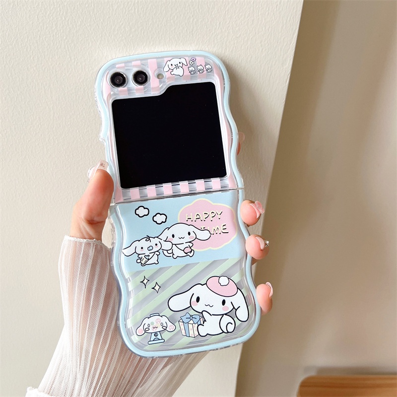 Cinnamoroll Pom Pom Purin Phone Case For Samsung Galaxy Z Flip 5 Z Flip 4 Z Flip 3 Protective 8506