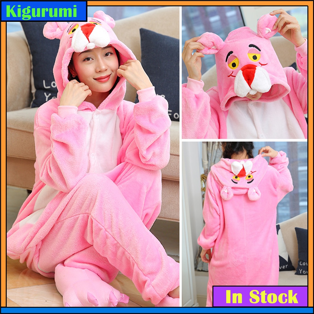 Women Men Pink Panther Panda Frog Stitch Kigurumi Animal Pajamas Cute ...
