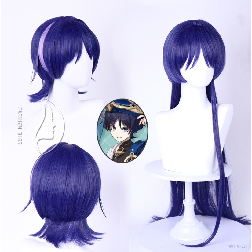 Anime Genshin Impact Cosplay Wig Wanderer Balladeer Women Man Long Hair ...