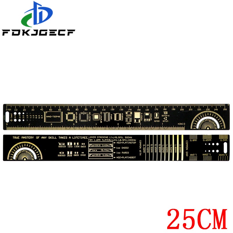 Mayata 1Set 15cm 20cm 25cm Multifunctional PCB Ruler Measuring Tool Resistor Capacitor Chip IC SMD Diode Transistor Package 180 Degrees (1pcs 12inch/30cm) in Kenya