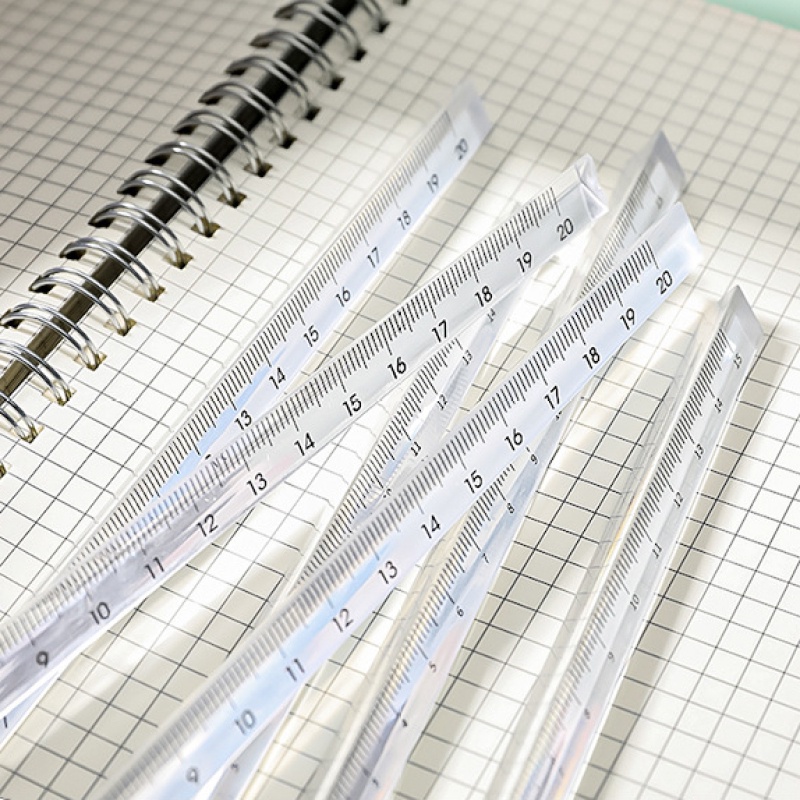 15-20CM Transparent Triangular Scale for Students' Drawing Measuring ...