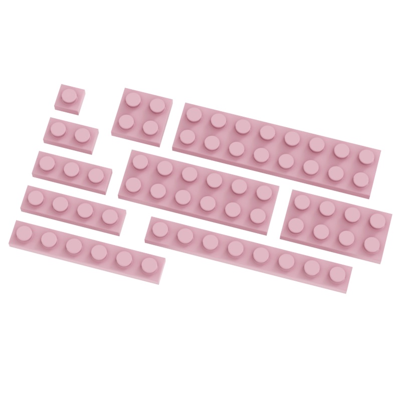 Plate Pink Color Classic DIY Building Blocks Thick Figures Bricks Dots ...