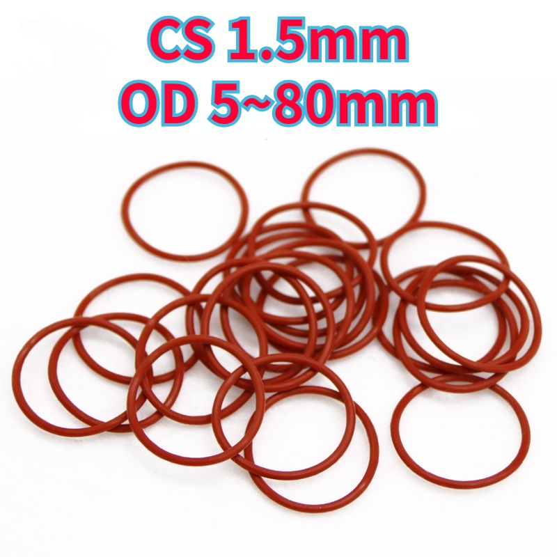 [WDY] O-Ring VQM Silicone Gasket Round Red Sealing Ring OD5-80mm * CS1 ...