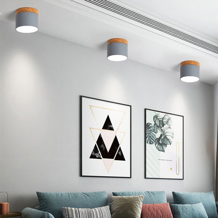 Wood Ceiling Light Tricolor Pin Light Nordic Indoor Light LED ...