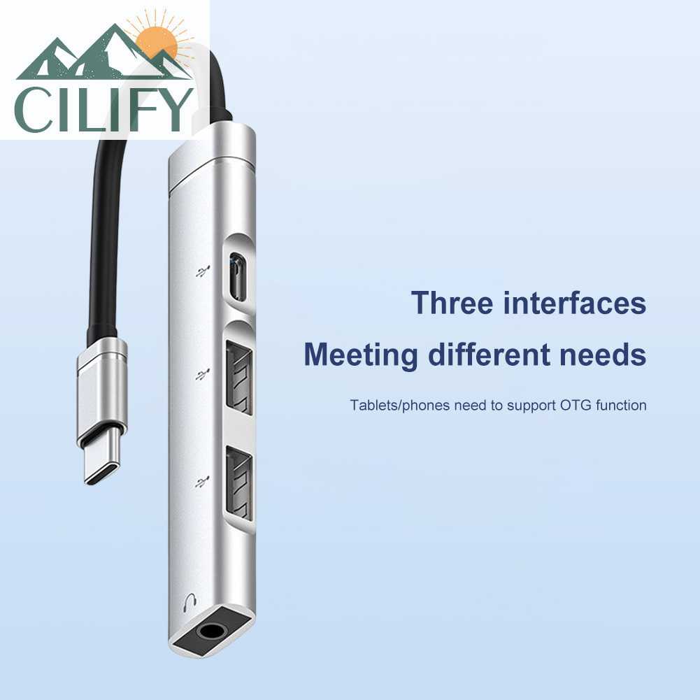 CILIFY USB C Hub with Audio Jack Type C To USB Hub Plug and Play