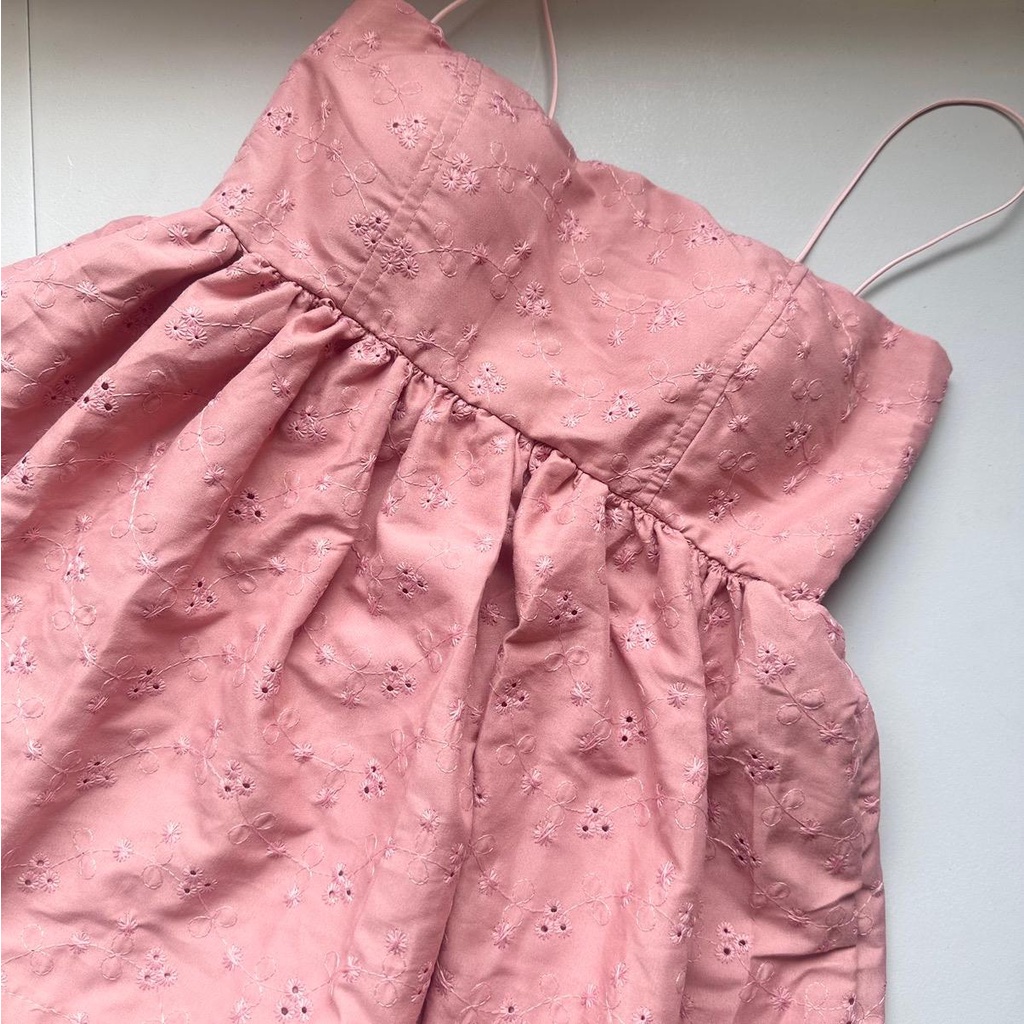 CG889 ISABELLA Padded Eyelet String Top Shopee Philippines