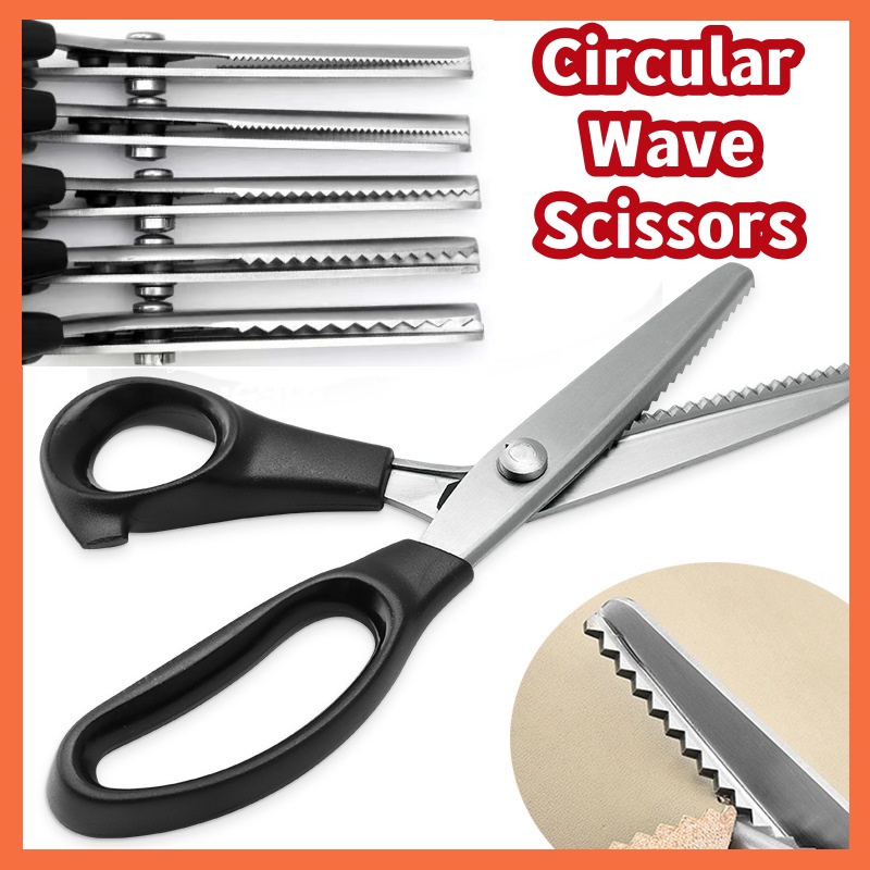 Manual Cloth Pattern Lace Scissors Circular Arc Wave Scissors