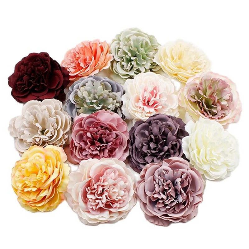 8CM Rose Peony Artificial Flowers Fake Flowers Head for Home Wedding ...
