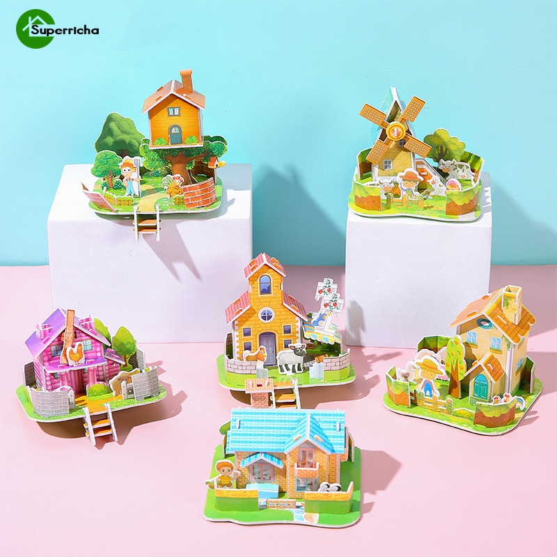 DIY Cabin Creative Building Model / Fun Three-dimensional Building ...
