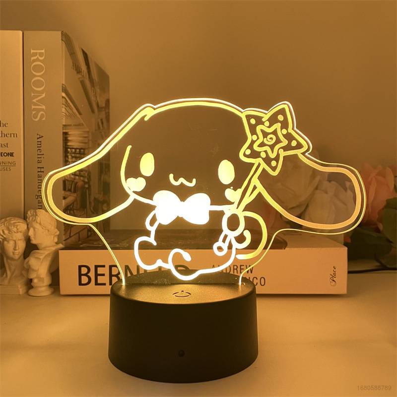 Anime Night Light Sanrio Kuromi Melody Lamp Remote LED Charging USB ...