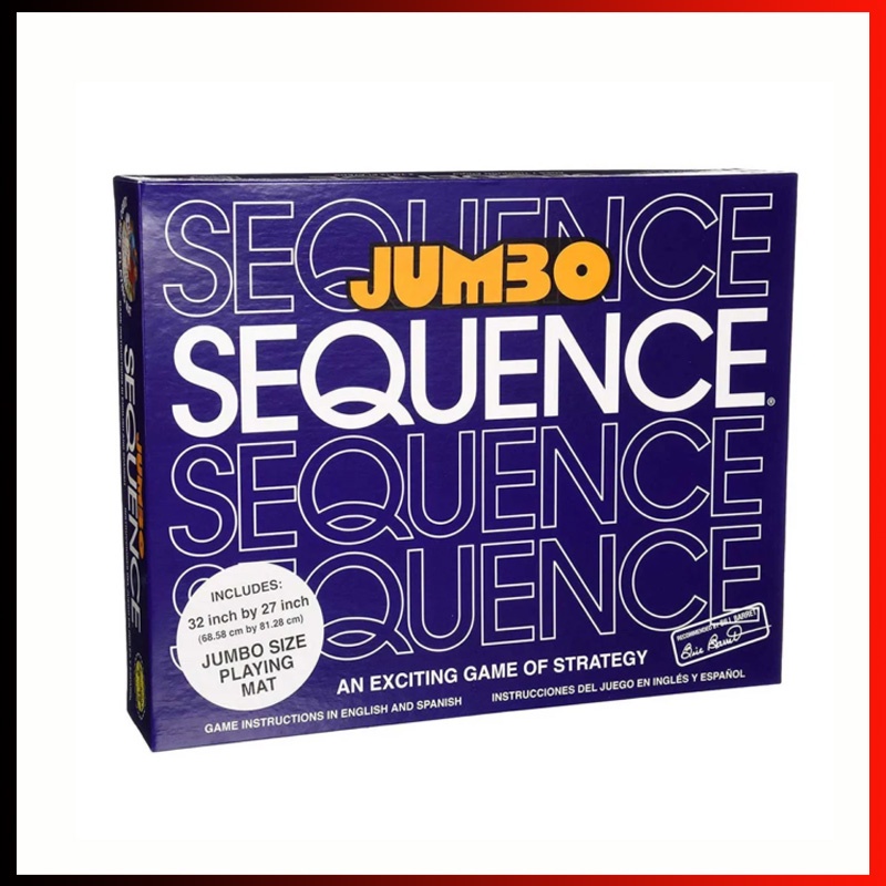 Jax Jumbo Sequence Game - Box Edition with Cushioned Mat, Cards and ...