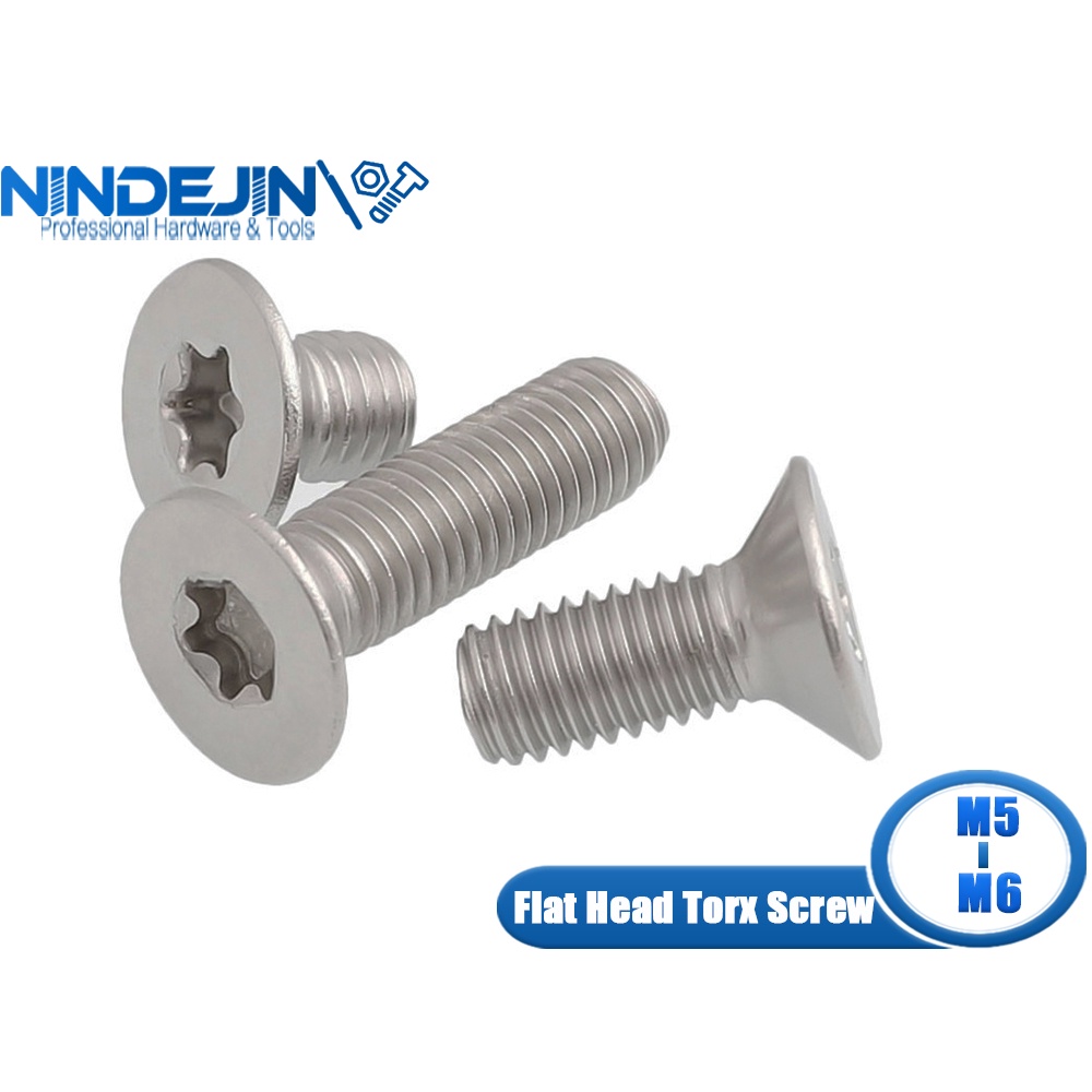 NINDEJIN Flat Head Torx Security Screw Torx Pin M5 M6 Stainless Steel ...