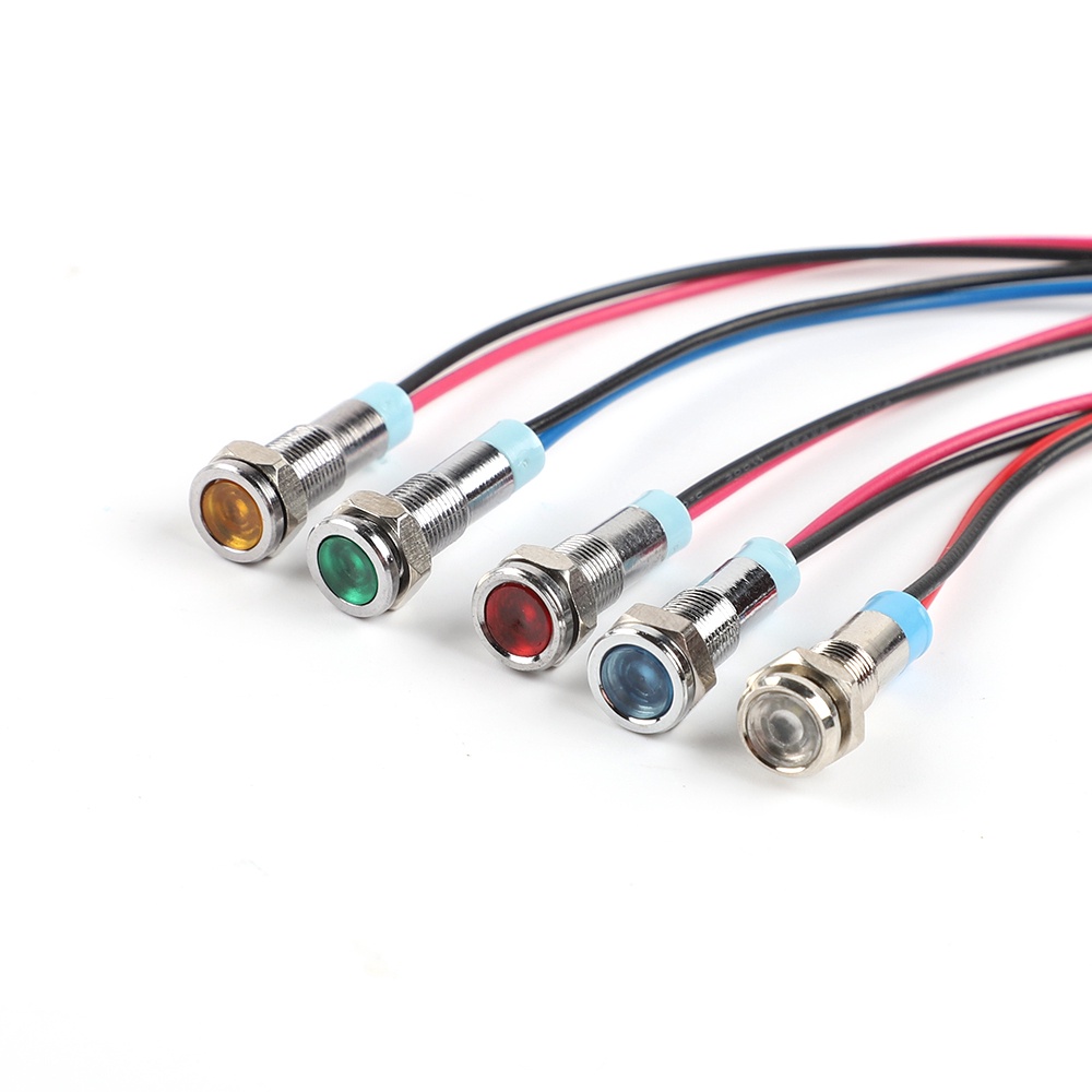 6mm LED Metal Indicator Light Waterproof Signal Lamp 6V 12V 24V 48V ...