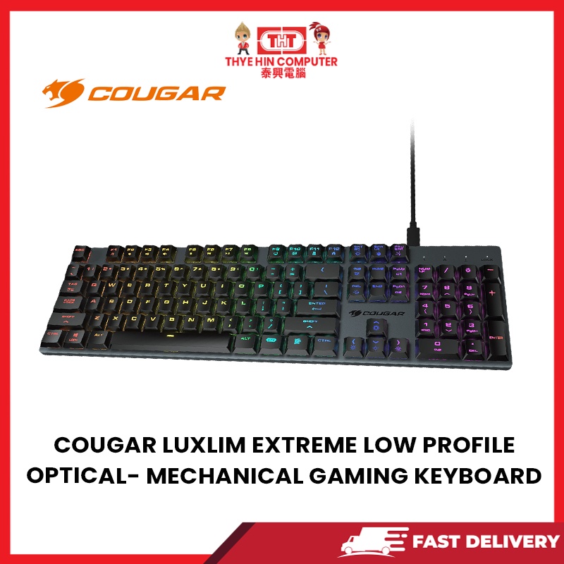 COUGAR LUXLIM EXTREME LOW PROFILE OPTICAL- MECHANICAL GAMING KEYBOARD ...