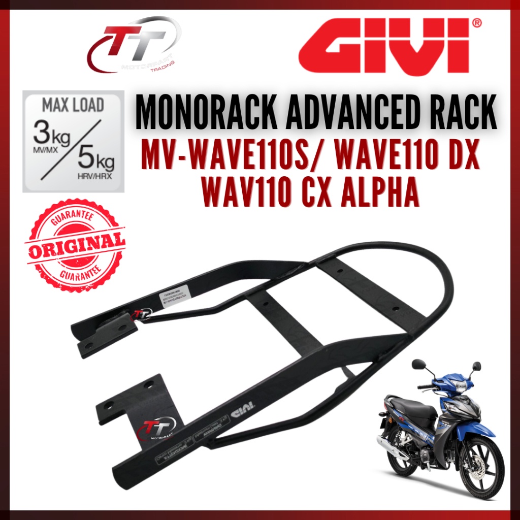 HONDA WAVE110 S CX ALPHA DX WAVE 110 GIVI MV MONORACK ADVANCE MONO RACK ...