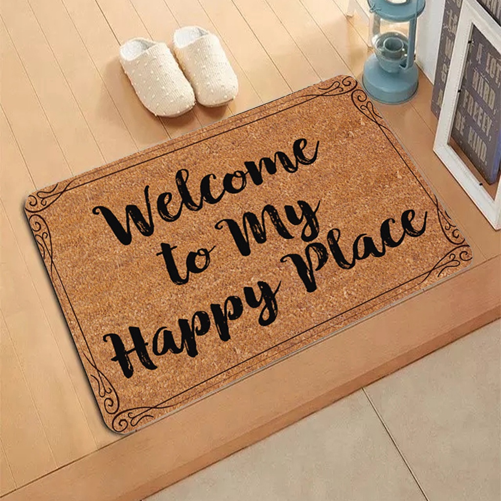 to my happy place Doormat Rug Personalized Floor Mats Carpet
