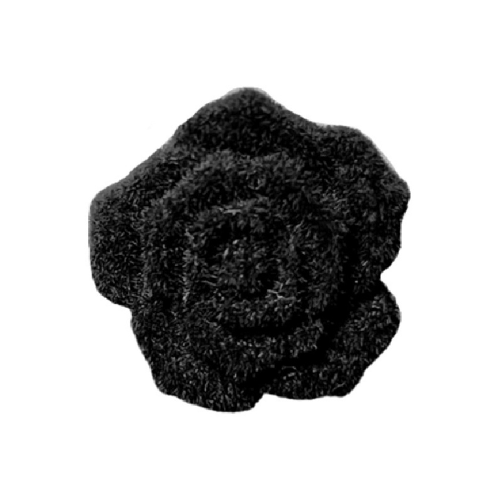 5 Pieces Autumn Winter Clothes Button Flocking Black Rose Flower Button ...
