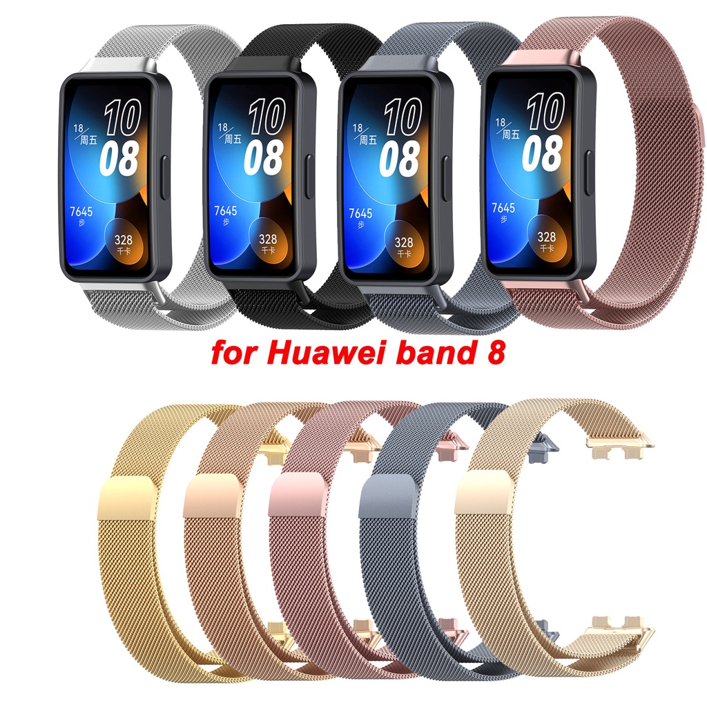 Milanese Strap For Huawei Band 8 9 Stainless Steel Replacement Magnetic Loop Bracelet For Huawei