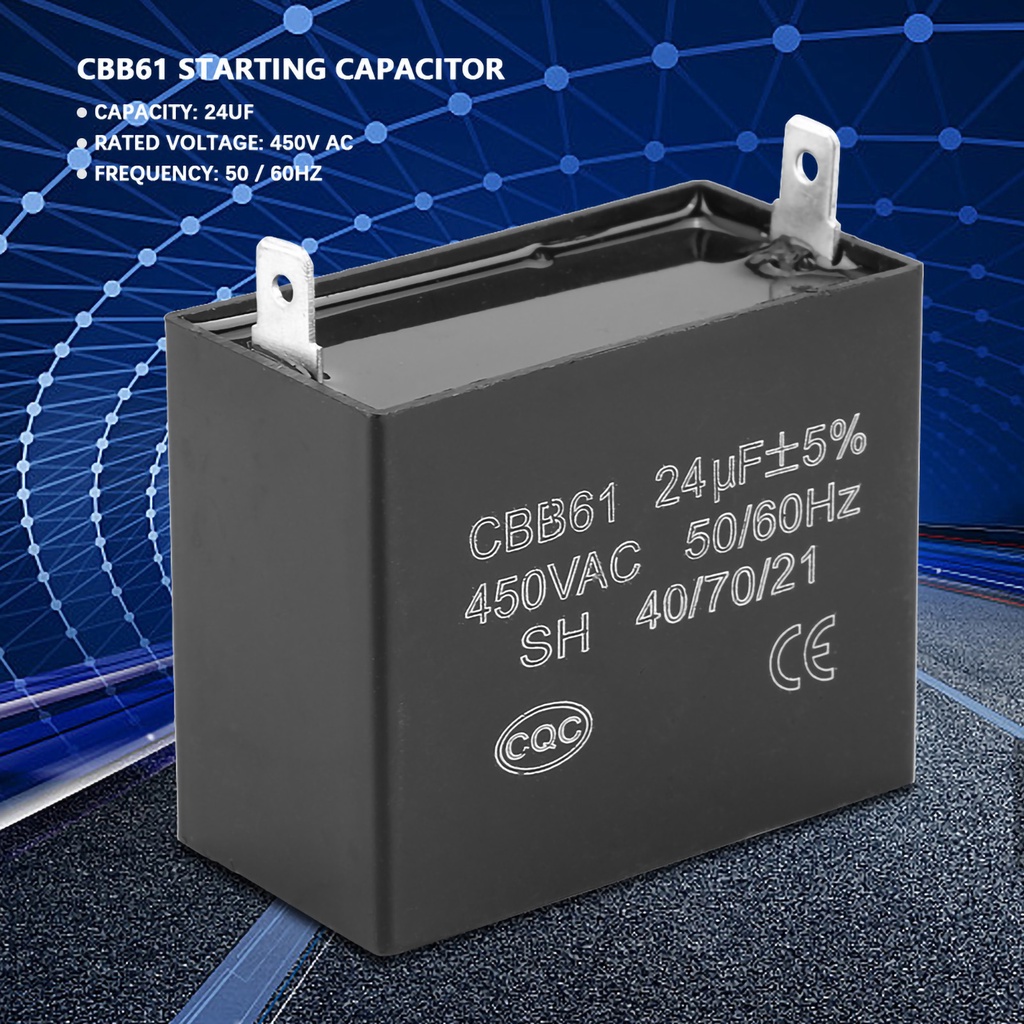 Fun~ CBB61 Starting Capacitor Generator 450V AC 24uF 50/60Hz For 400 ...