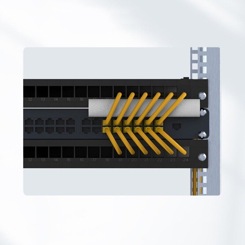 1U Channel Cable Management Rack 19inch Cabinet Wiring Handy Tool 48 ...
