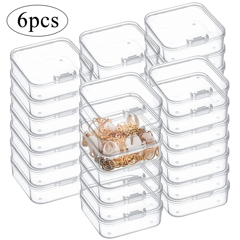 6/12/18PCS Square Clamshell Transparent Storage Box / DIY Dustproof ...