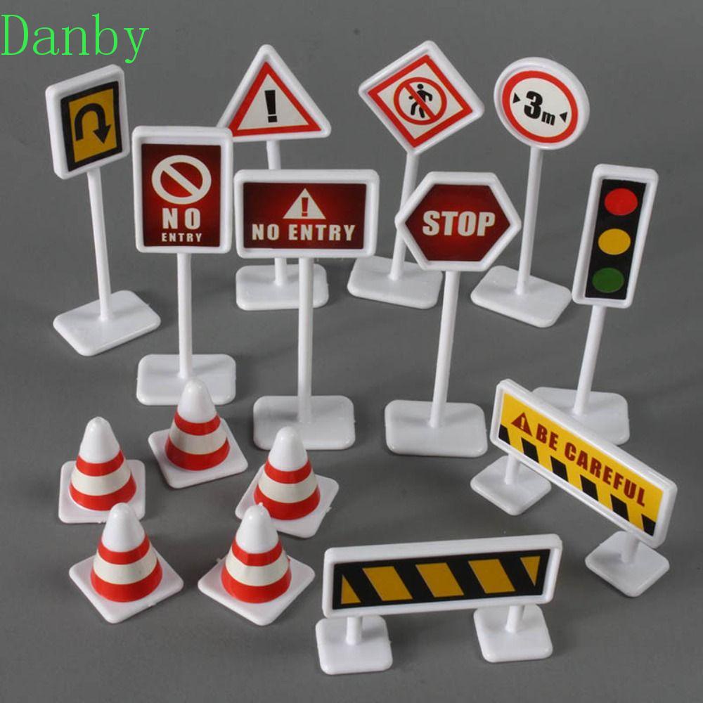 DANBY 15Pcs/Set Mini Traffic Signs Model Toy, Traffic Signs Puzzle