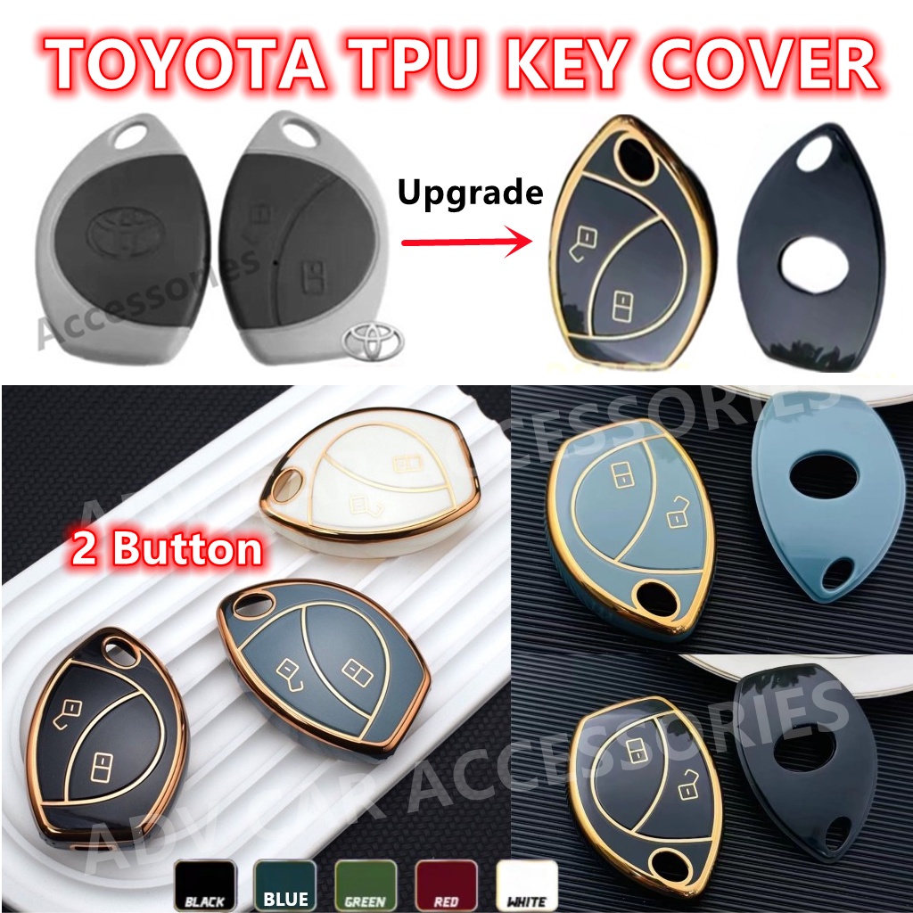 Toyota Hilux Vios nnova Altis Fortuner 2 Button TPU Remote Key Cover ...