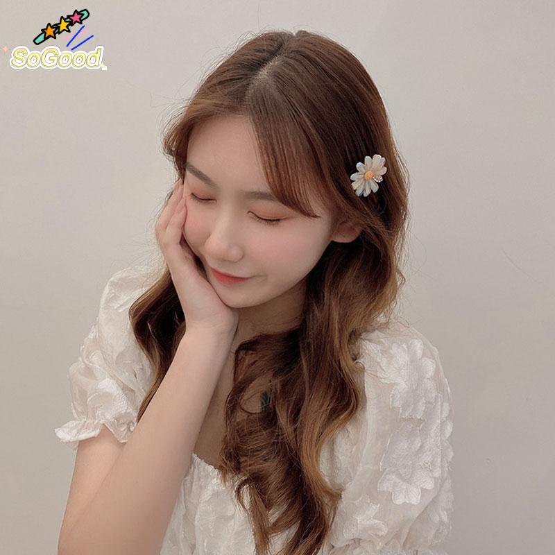 Flower forest crystal hairpin simple hair accessories frog buckle bangs ...