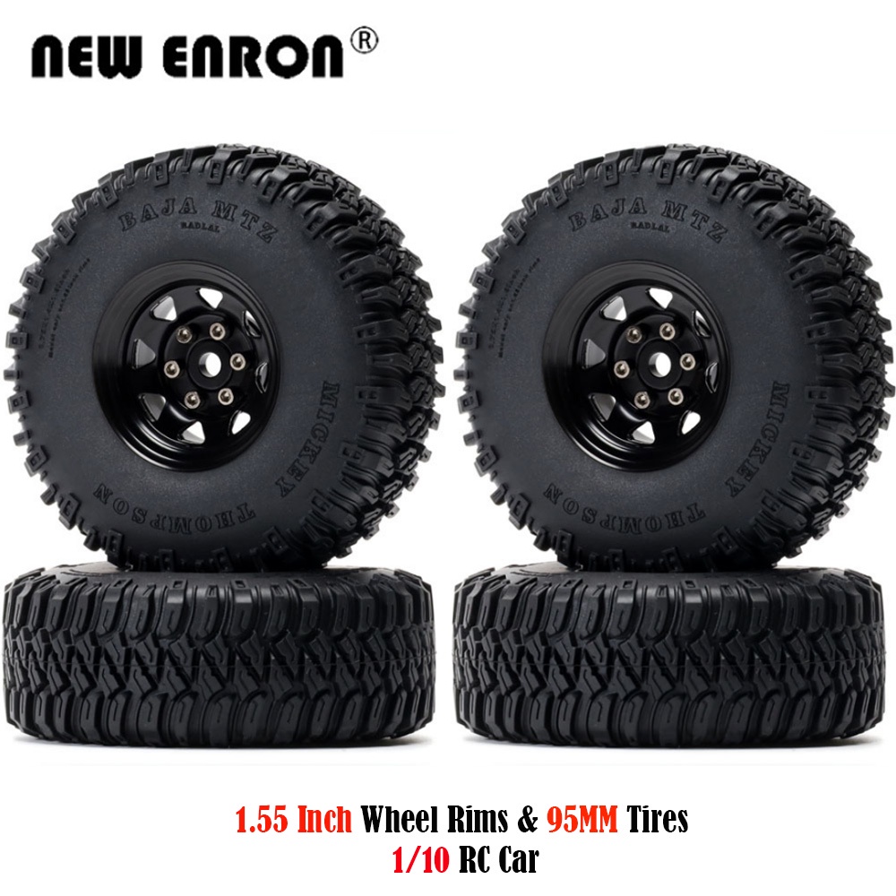 Cerchione per ruote Beadlock da 4 pezzi da 1.55 4,4 mm / + 2,8 mm offset variabile per 1/10 RC Crawler Car RC4WD MN98 Axial D90 TF2 Tamiya CC01  26