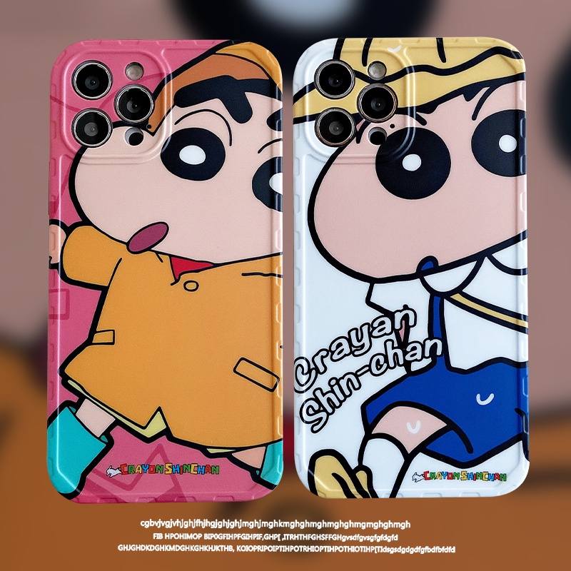 Student Crayon Shin Chan Straight Edge IMD Casing Phone Case For iPhone ...
