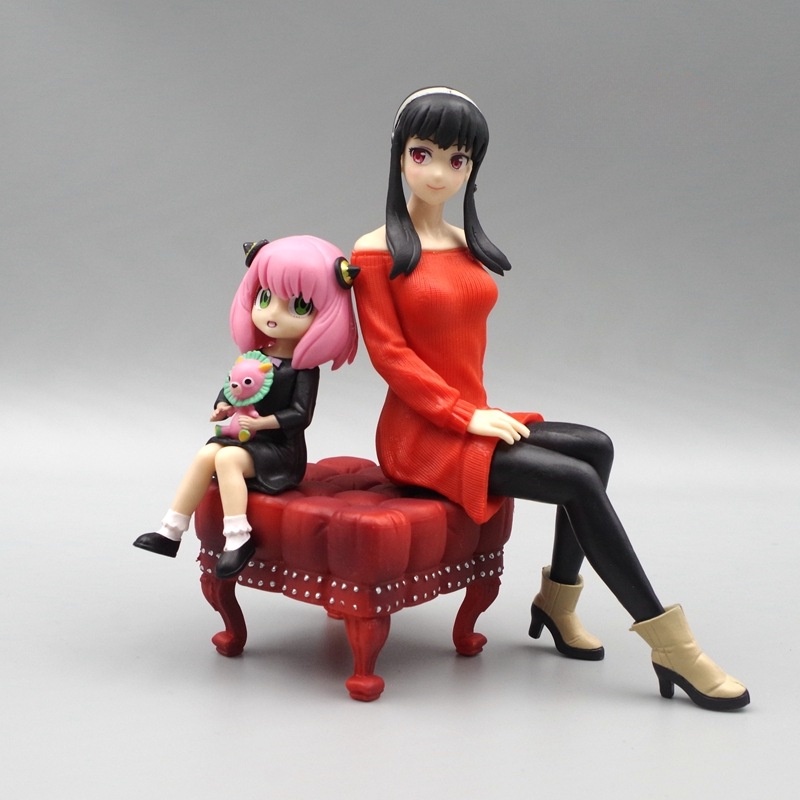 SPY X Family Anya Anime Figures Yor Forger Sitting Sofa Kawaii Action ...