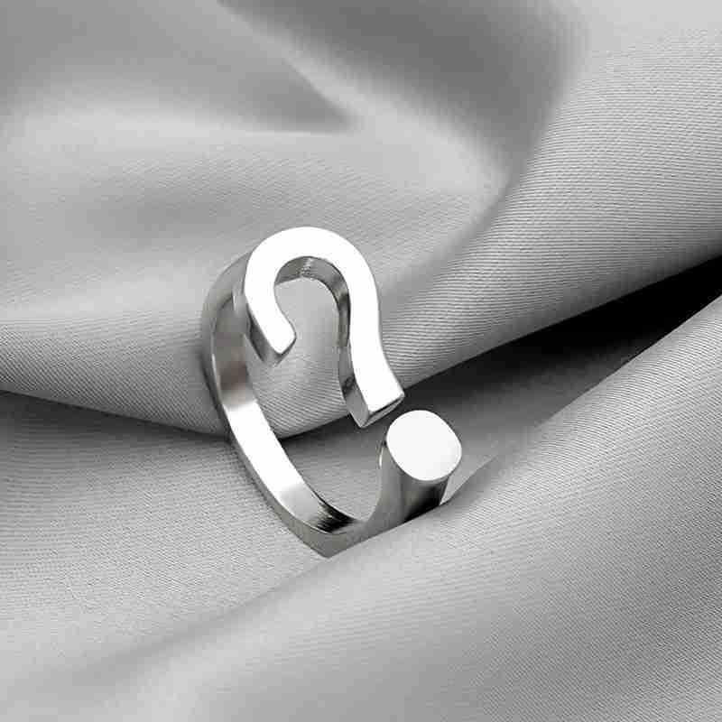 Korean Cute Female Geometric Open Ring New Creative Question Mark ...