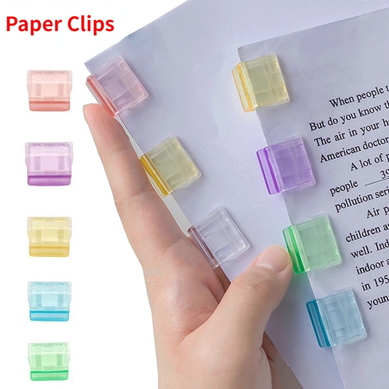 Candy Color Staples Paper Clip/Bookmarks File Index Page Holder Clamp
