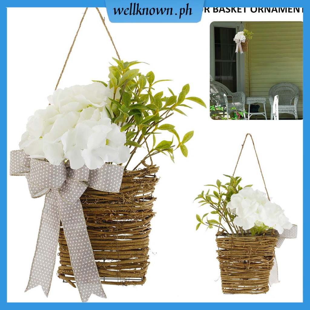 Front Door Flower Hanging Basket Realistic Colorful Farmhouse Door ...