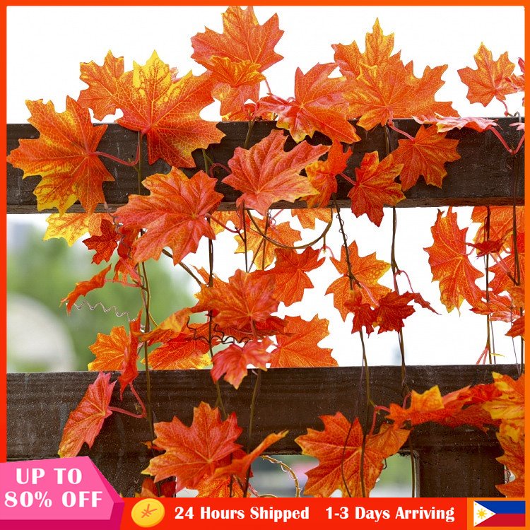 30 Vivid Autumn Leaves Artificial Simulation Maple Leaves String ...