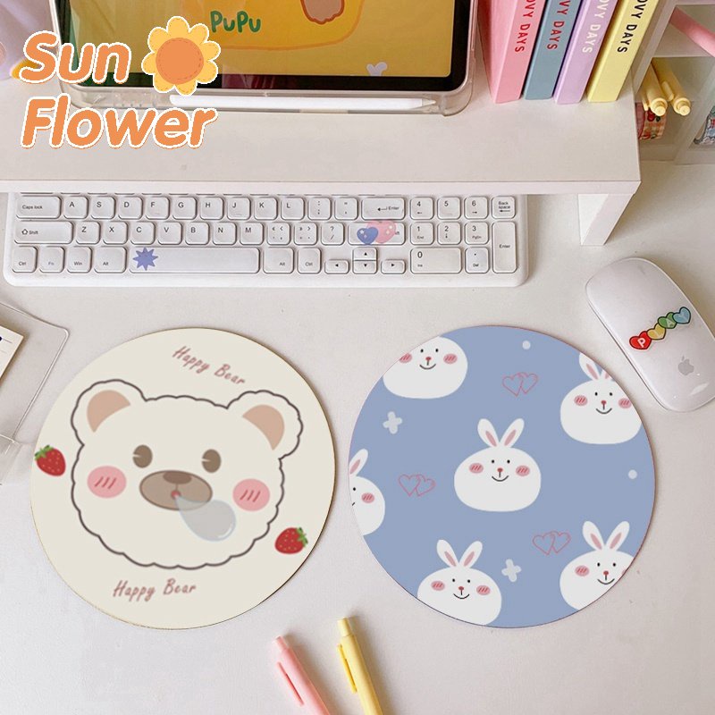 Cute Mouse Pad Cartoon Round Animal Computer Laptop Mouse Pad Antislip