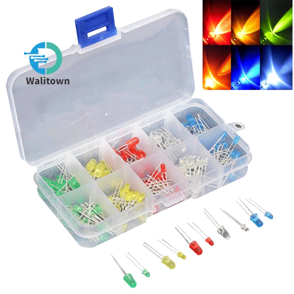 Barthelme Assortiment De LEDs Rouge, Bleu, Vert, Jaune, Ambre, Blanc Froid 50 Mcd, 100 Mcd, 250