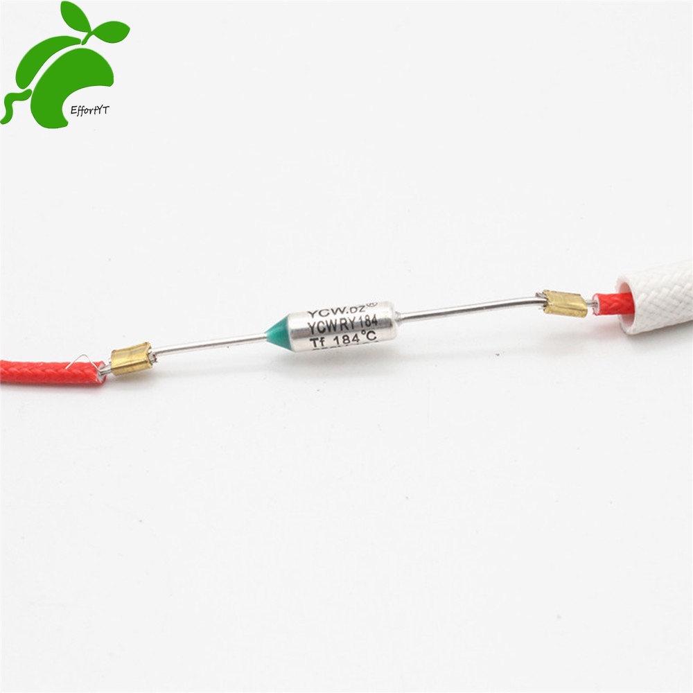 AZJ 2Pcs/lot Thermal Fuse 21cm Metal Shell Fuses 184°C 250V 10A Rice