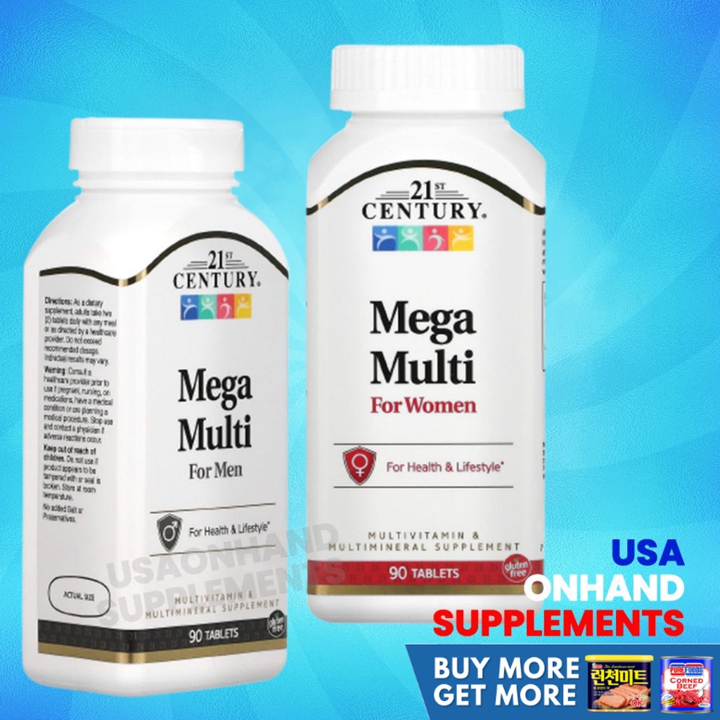 USA Onhand | 21st Century, Mega Multi, For Men and Women, 90 Tablets ...